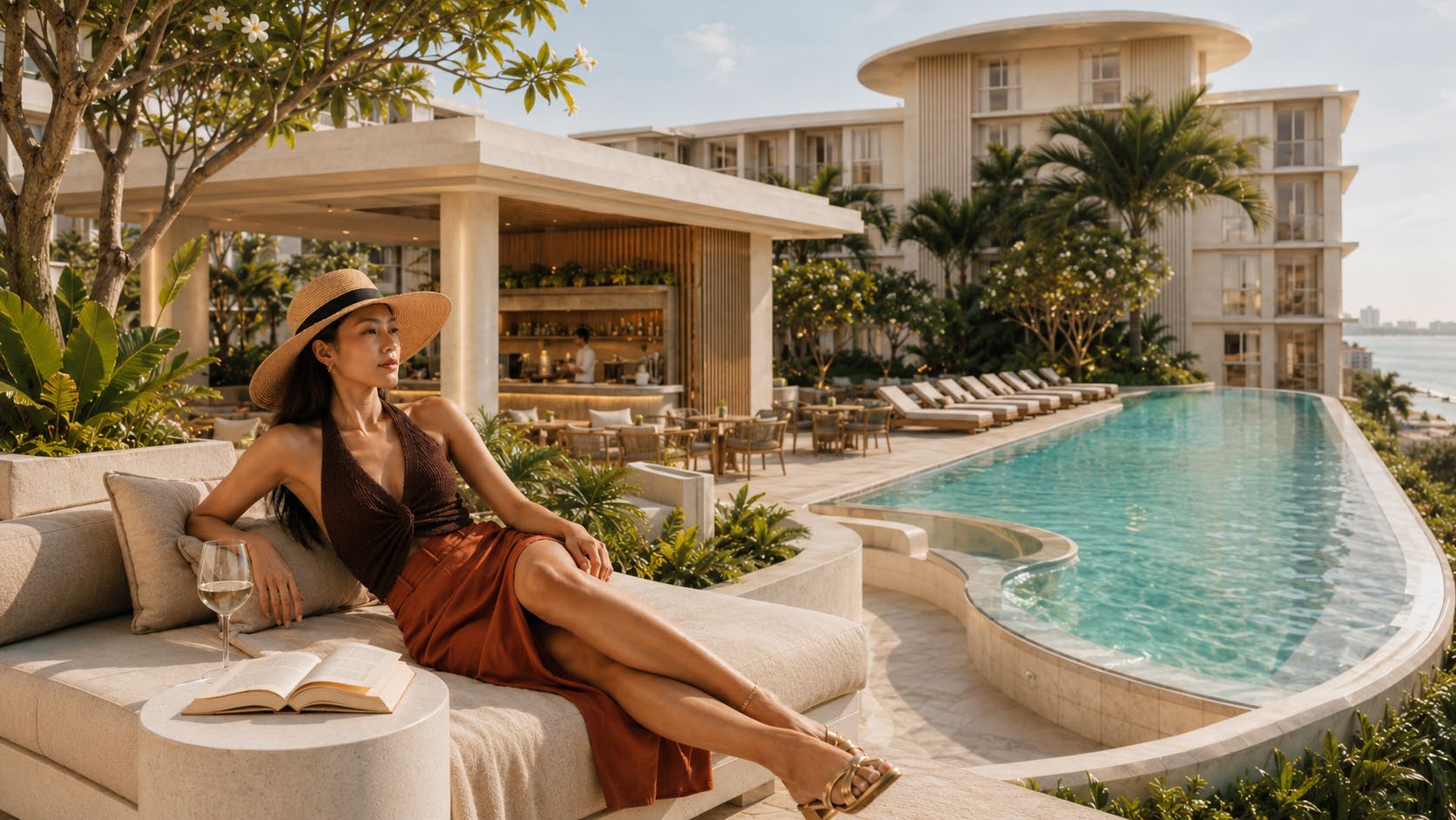 Soft, refined interiors at LOVE it Wongamat Beach