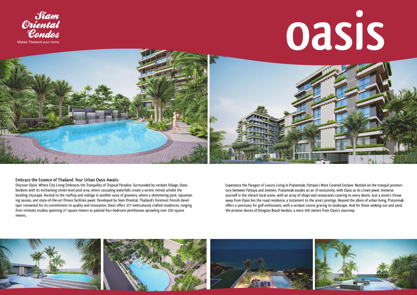 Siam Oriental Oasis exterior and pool renders from brochure