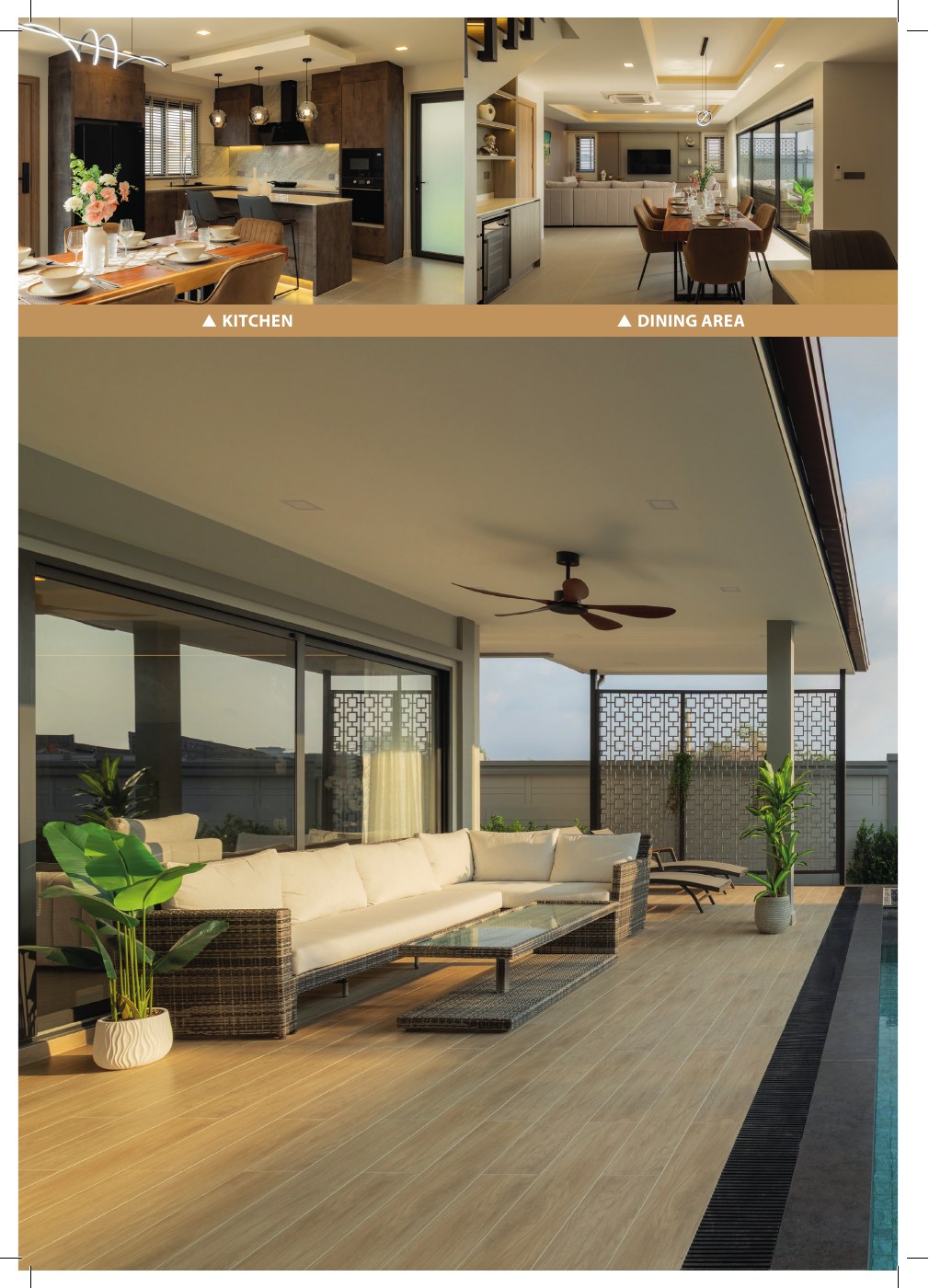 Zensiri Estate villa lounge and pool lifestyle render