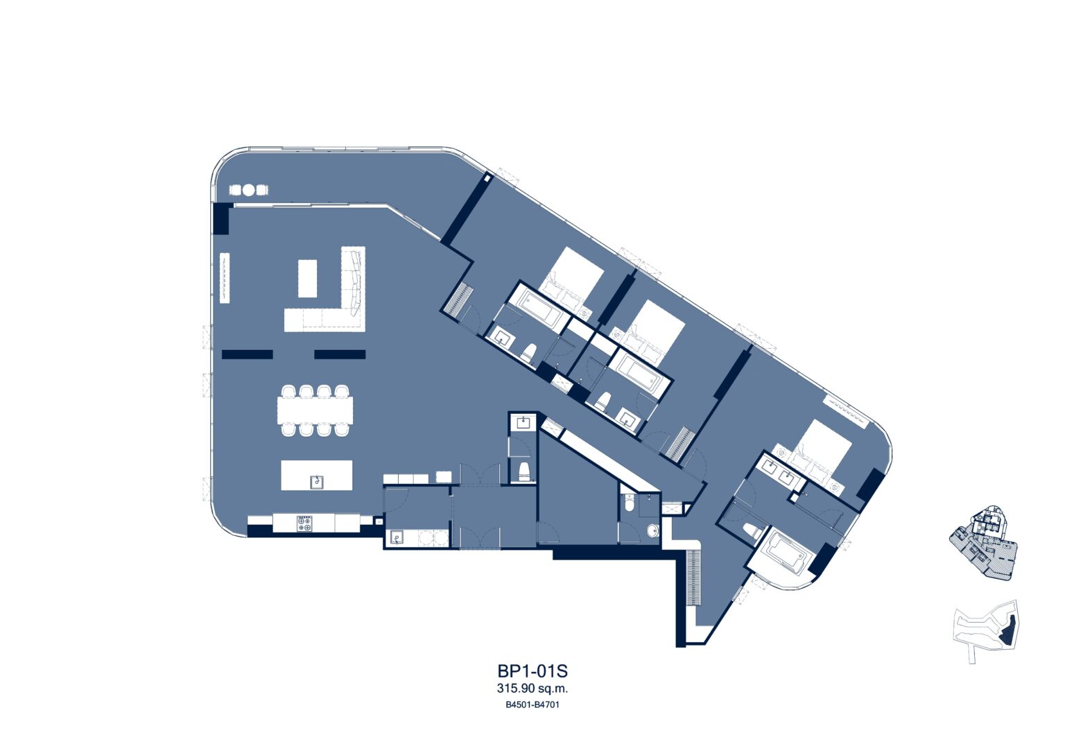 Aquarous Jomtien Penthouse floor plan
