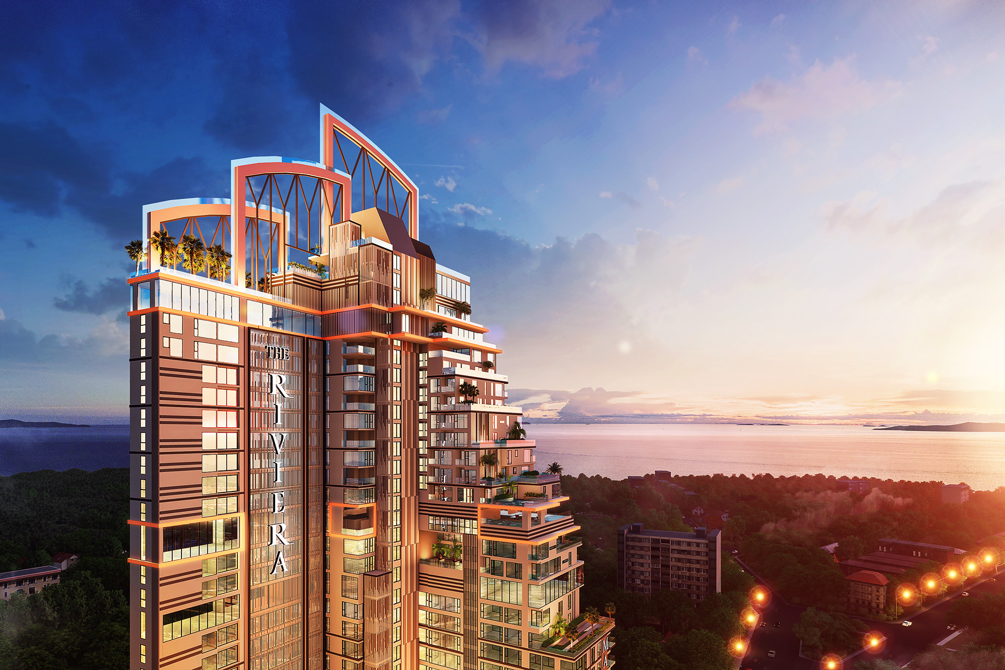 The Riviera Malibu Residences exterior render